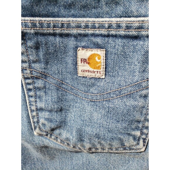 Carhartt FR Jeans Mens 38x32 (Fits 38x30) Blue Denim Flame Resistant Relaxed Fit - Picture 5 of 16